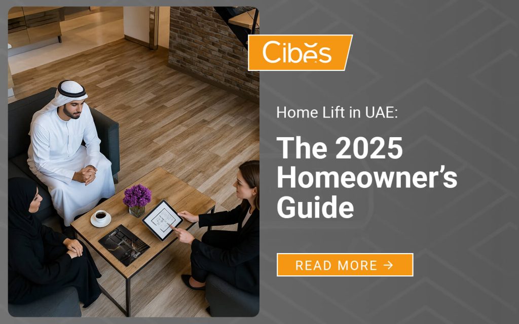 Cibes consultant meeting Emirati homeowners to review a home lift plan in UAE.